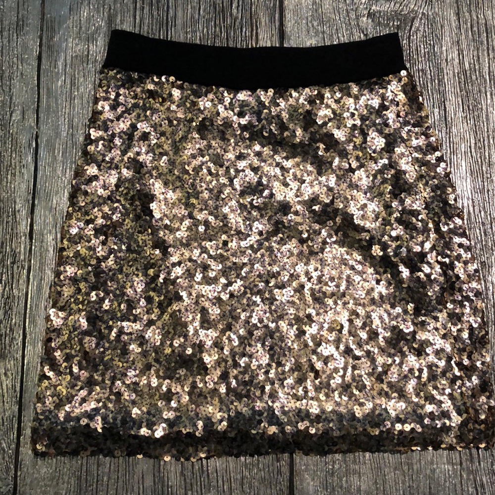 Gold sequin skirt